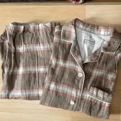 無印良品　パジャマ　ブラウン系チェック柄 Sサイズ　綿