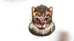 QVC レア！ ねこ 猫 クラウン ネコ ブローチ