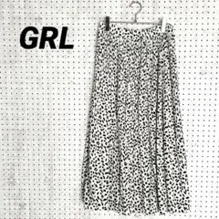 GRL 総柄プリーツロングスカート フレア（M）モノトーン 春夏 ポリエステル