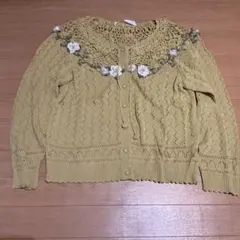PINK HOUSE ピンクハウス いちご 立体ニットカーディガン 花 フルーツ