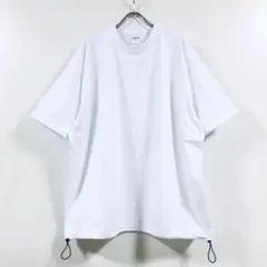 新品 裾ドローコード ビッグシルエット Tシャツ 半袖 メンズ ホワイト Lのサムネイル