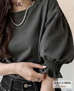 SHEIN コットン100%ラウンドネックTシャツ　グレー