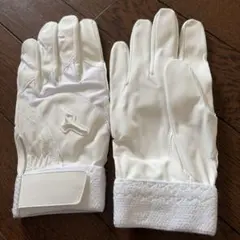 ミズノ　バッティング手袋　一双　白