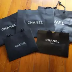CHANEL ブラック ショップ袋 5枚セット
