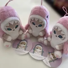 新品⭐️ mofusand マスコット ぬいぐるみ 3体セット パステルサメにゃん