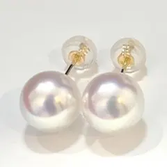 大人気 大粒 テリ最強 特選クラス 9-9.5mm プラチナピアス 冠婚葬祭