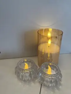 ウェルカムスペース　キャンドル風ライト3点