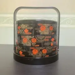 昭和レトロ　お重箱　手堤み3段　丸重花丸　合成漆器