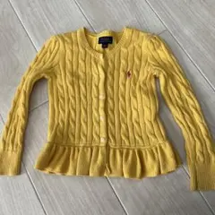 美品⬜︎ラルフローレン⬜︎ケーブルニットカーディガン110イエロー