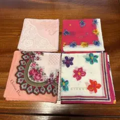 ハンカチ　二ナリッチ・ウンガロ・ジバンシィ・ディオール　4枚　レース　刺繍