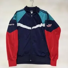 80 90s adidas ジップアップジャケット M ターコイズ　古着