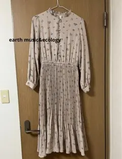 earth music&ecology 花柄 ピンク ロングワンピース