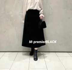 M-premierBLACKエムプルミエ バックファスナースカート 黒 36