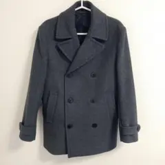 H&M　エイチアンドエム　ピーコート　グレー