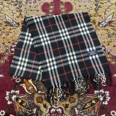 ぷ*す様 BURBERRY バーバリー ノバチェック カシミヤ マフラー ブラッ
