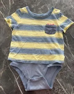 baby GAP ロンパース ボーダー 恐竜ポケット　6-12ヶ月