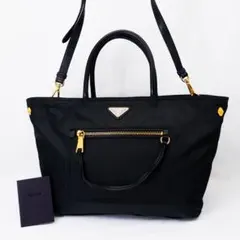 超美品 PRADA プラダ バッグ トートバッグ ハンドバッグ レザー 黒