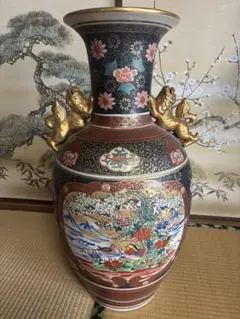 【九谷焼陶正造‼️】大花瓶　大壷　飾壷花瓶 花器 骨董品 飾壺 置物 壺 古美術品