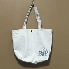 新品　ピーターラビット　トートバッグ　刺繍　うさぎ　白　ミニトートバッグ
