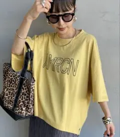 アメリカーナ AMRCN ラメプリント 袖ロールアップTシャツ - メルカリ