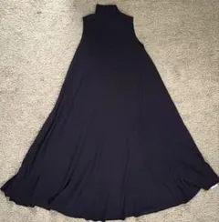 新品 BASEMENT online ハイネックニットソーワンピース 黒