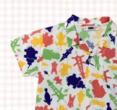 美品*✧₊ヴィンテージ110cmアニマル柄シャツ／日本製／レトロ／カラフル