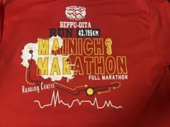 別府大分毎日マラソンプリント 長袖Tシャツ レッドのサムネイル