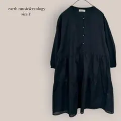 earth music&ecologyチュニックブラウス　バンドカラー　コットンのサムネイル