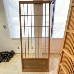 透かし彫(両面)自然素材の衝立 パーテーション 竹と雀が涼しそうで希少