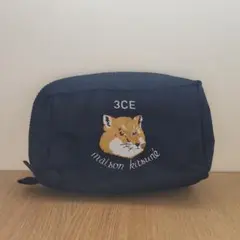 3CE x Maison Kitsuné コラボ ポーチ ネイビーのサムネイル