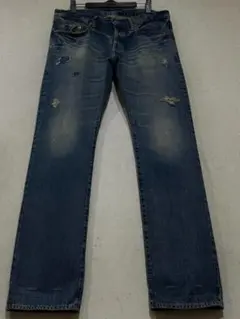 ヒステリックグラマー ダメージ加工スタッズセルビッチデニムパンツ未裾直 32