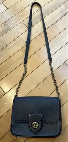 美品　レア　Ralph Lauren ブラックレザーショルダーバッグのサムネイル