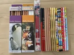 トンボ鉛筆書き方B、赤青2色鉛筆(トンボ・三菱)、他キャラクター鉛筆　まとめ売りのサムネイル
