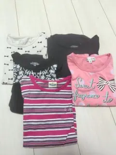 キッズ ガールズ 長袖Tシャツ 5枚セット 130cm