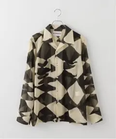 新品【NOMA t.d.】Ciffon Open Collar Shirt