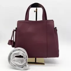 A740【未使用級】バルコス ボルドー 本革 2way トートバッグ ショルダー