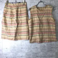 AIGNER ドイツブランド レトロモード古着 チェック 上下セットアップ