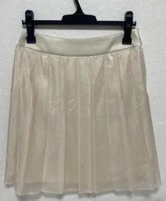 新品タグ付 UNTITLED プリーツスカート チェック柄 ベージュ サイズ4