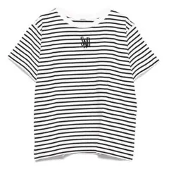 SNIDEL スナイデル ワンポイントカットトップス ボーダー