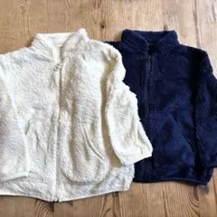 フリース　UNIQLO サイズ90 ホワイト　ネイビー