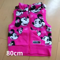 BABYDOLL ミニーマウス柄 フード付きベスト80cm