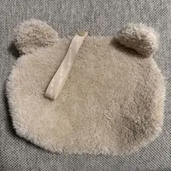 クマ耳付きおむつポーチ ベージュ