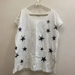 ハッシュアッシュ☆星柄 半袖チュニック ホワイト