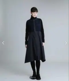 ヒロコ コシノ TRUNK【洗える】デニム切り替えジップワンピース　ダウン吹付のサムネイル