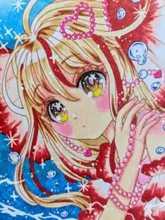 オリジナル手描きイラスト原画オマケ付き「金魚ちゃん」