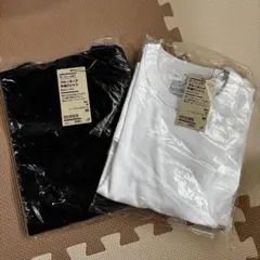 【新品未使用品】無印良品 洗いざらし 太番手 クルーネック半袖Ｔシャツ 黒白