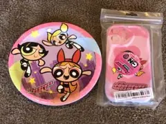 パワーパフガールズ　新品スマホケース　未使用紙皿付き