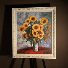 手書き油絵 花瓶のバラ 額付 肉筆絵画 インテリア 有名絵画 油彩画 絵画 油絵 ばら F30号 （日野皖） 【肉筆】【油絵】【花】【大型絵画