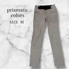レディース　ストレートパンツ　カジュアルパンツ　ウエストゴム　サイドスリット　M