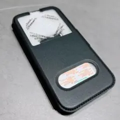 iPhone13 Pro max窓付き 薄型 手帳型 カバー スタンド機能　黒